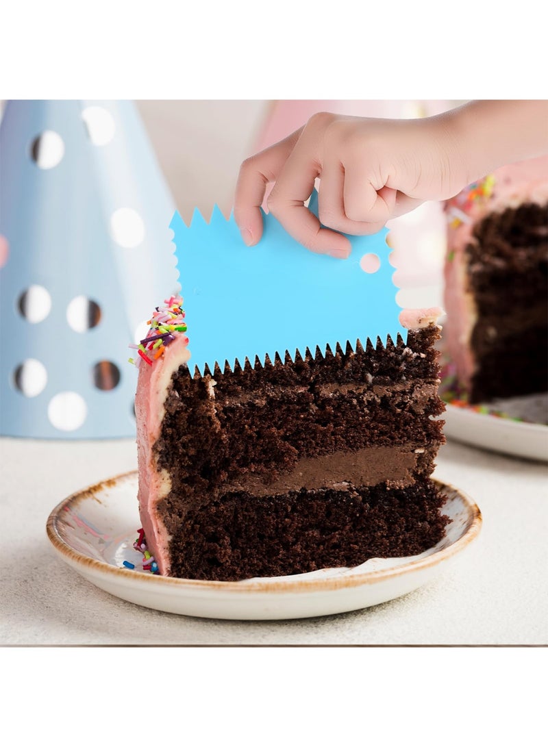 YOONISPRO 6 Piece Cake Scraper Edge Decorating Cutters Set Blue 12cm - Image 3