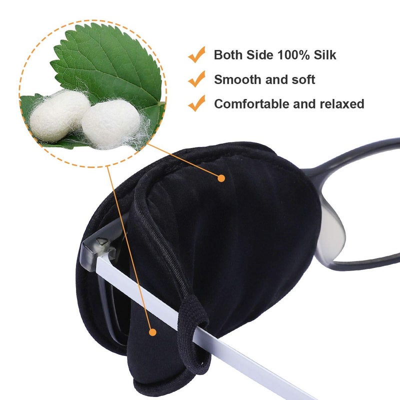 eZAKKA eZAKKA Eye Patches for Adults Kids, Eye Patch for Glasses, Medical Soft Eye Patch for Lazy Eye Amblyopia Strabismus and After Surgery (Black+Black)  - Image 3
