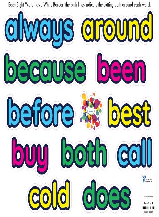 StikArt 46 Dolch Sight Words Wall Decals (Second Grade List) - Image 2
