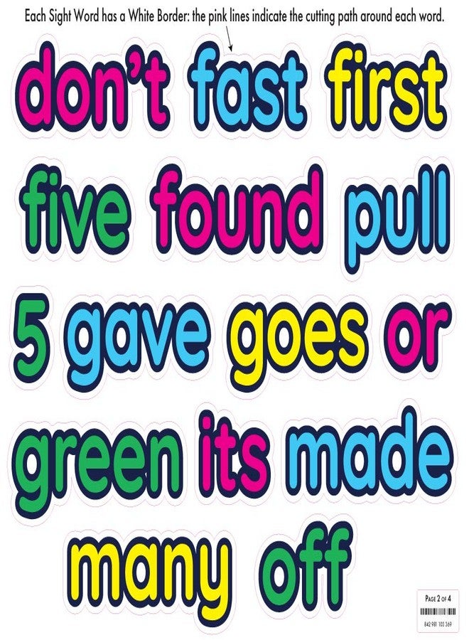 StikArt 46 Dolch Sight Words Wall Decals (Second Grade List) - Image 3