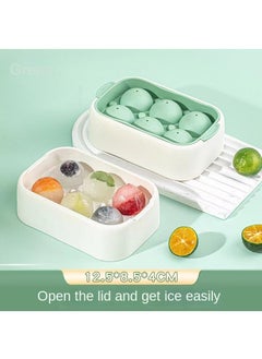 Y&D Six-grid Ice Hockey Mold Ice Grid Frozen Ice Block Frozen Snowball Press Silicone Ice Grinding Tool Food Grade-Green  - Image 1