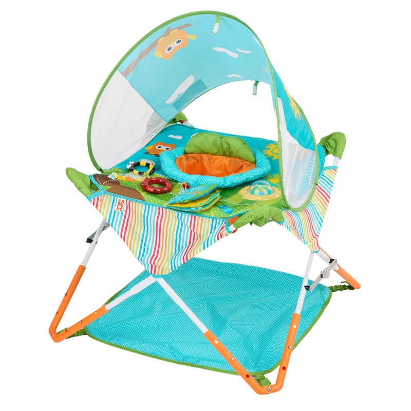 Bright Starts Pop N Jump Portable Baby Jumper Foldable IndoorOutdoor Baby Jumper with Owl Forest Sensory Activities Ages 612 Months - Image 2