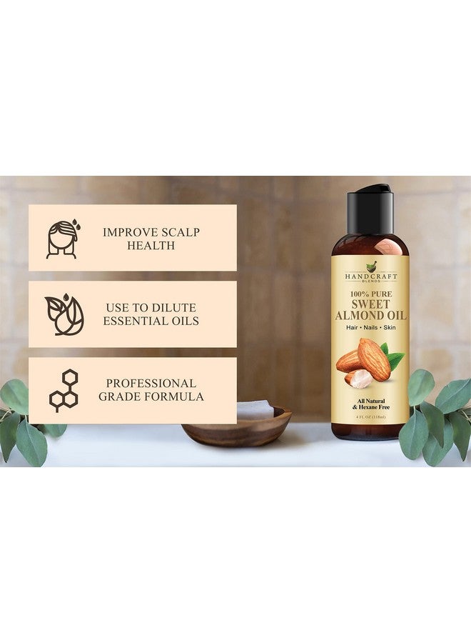 handcraft Blends Sweet Almond Oil100% Pure And Naturalpremium Therapeutic Grade Carrier Oil For Essential Oilsmassage Oil For Aromatherapybody Oil And Hair Oil4 Fl. Oz - Image 4