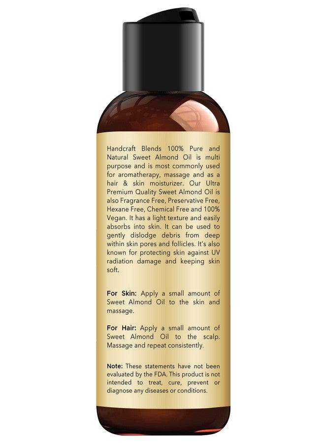 handcraft Blends Sweet Almond Oil100% Pure And Naturalpremium Therapeutic Grade Carrier Oil For Essential Oilsmassage Oil For Aromatherapybody Oil And Hair Oil4 Fl. Oz - Image 3