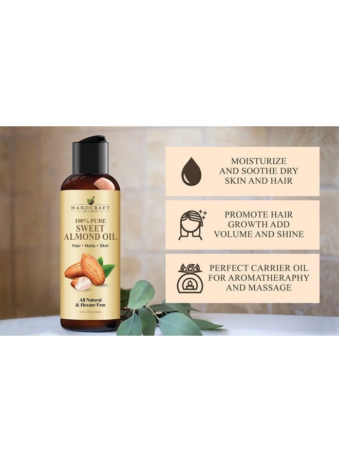 handcraft Blends Sweet Almond Oil100% Pure And Naturalpremium Therapeutic Grade Carrier Oil For Essential Oilsmassage Oil For Aromatherapybody Oil And Hair Oil4 Fl. Oz - Image 5