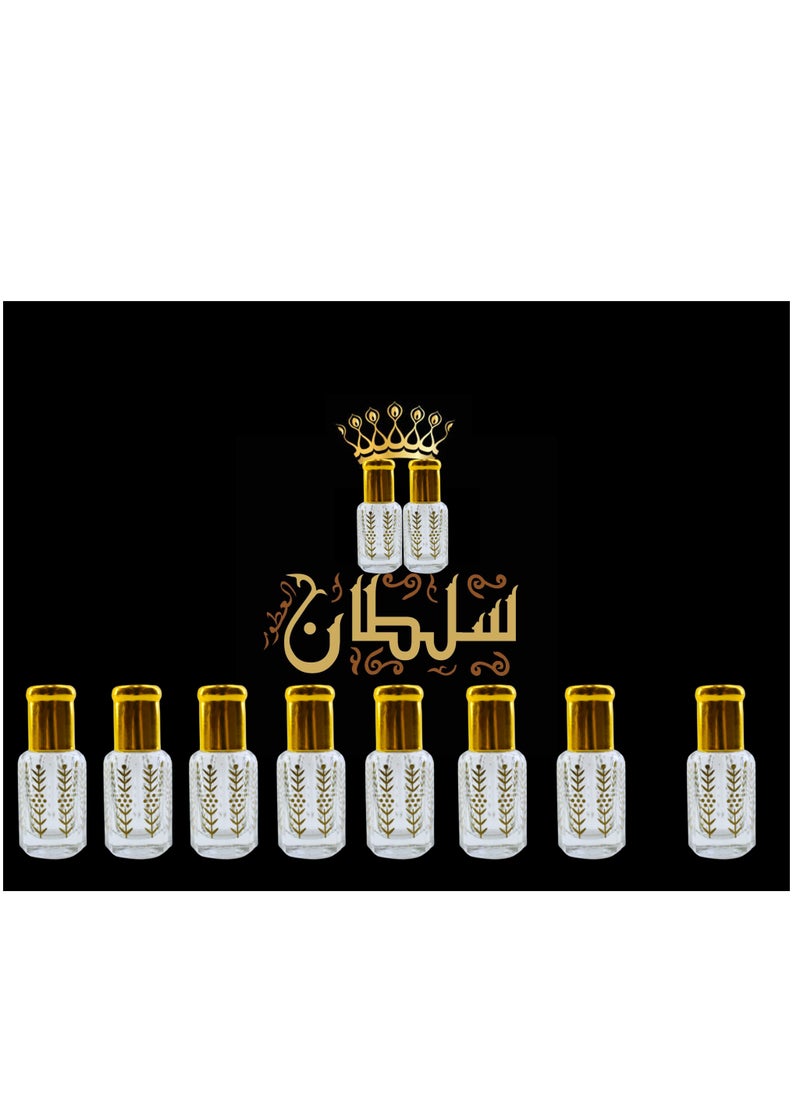 Sultan 10 Pieces Mixed Sultan Perfumes Is Stable and Lasts Long Economical Package 6 Ml 