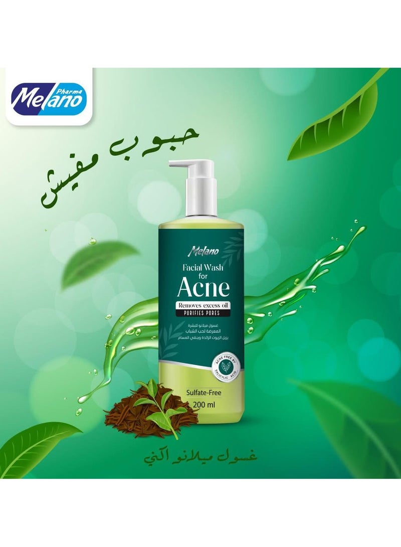MELANO Melano Facial Wash For Acne 200 ml - Image 2