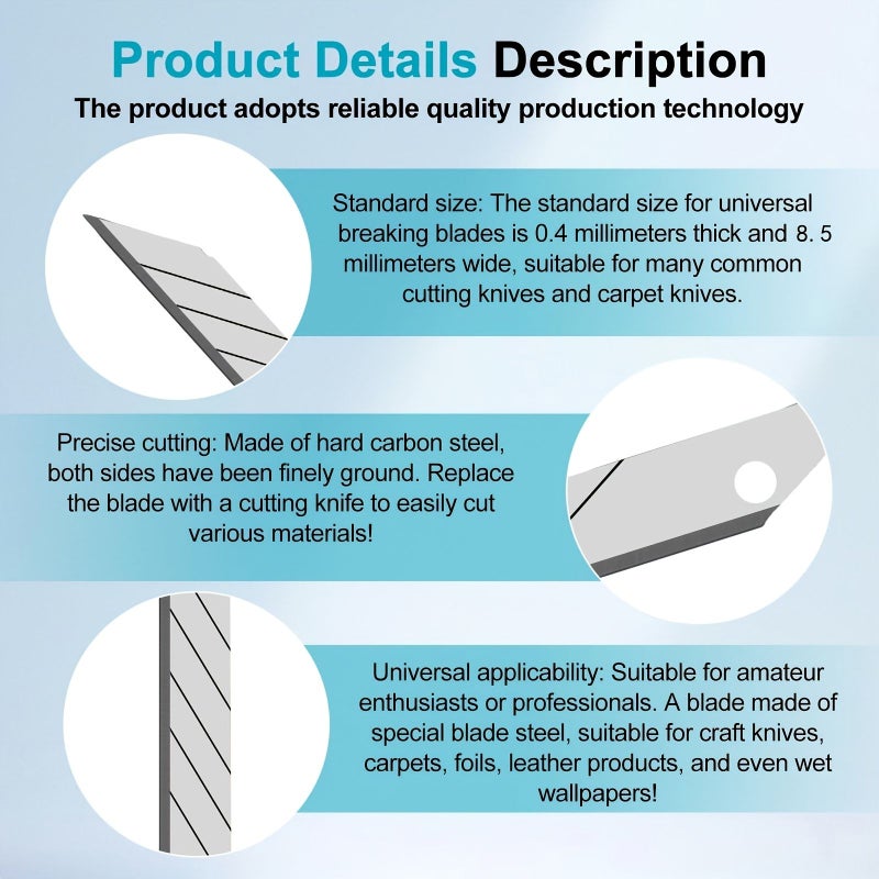 24pcs Stainless Steel Utility Knife Blades For Craft Office Home Cut - Image 5