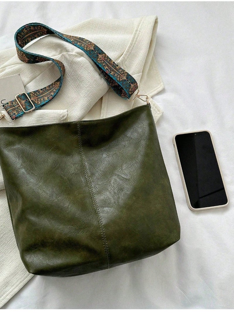 shein New Fashion Handbag, Shoulder Bag, Tote Bag, High-Quality Large Capacity Commuter Bucket Bag For Women - Image 5