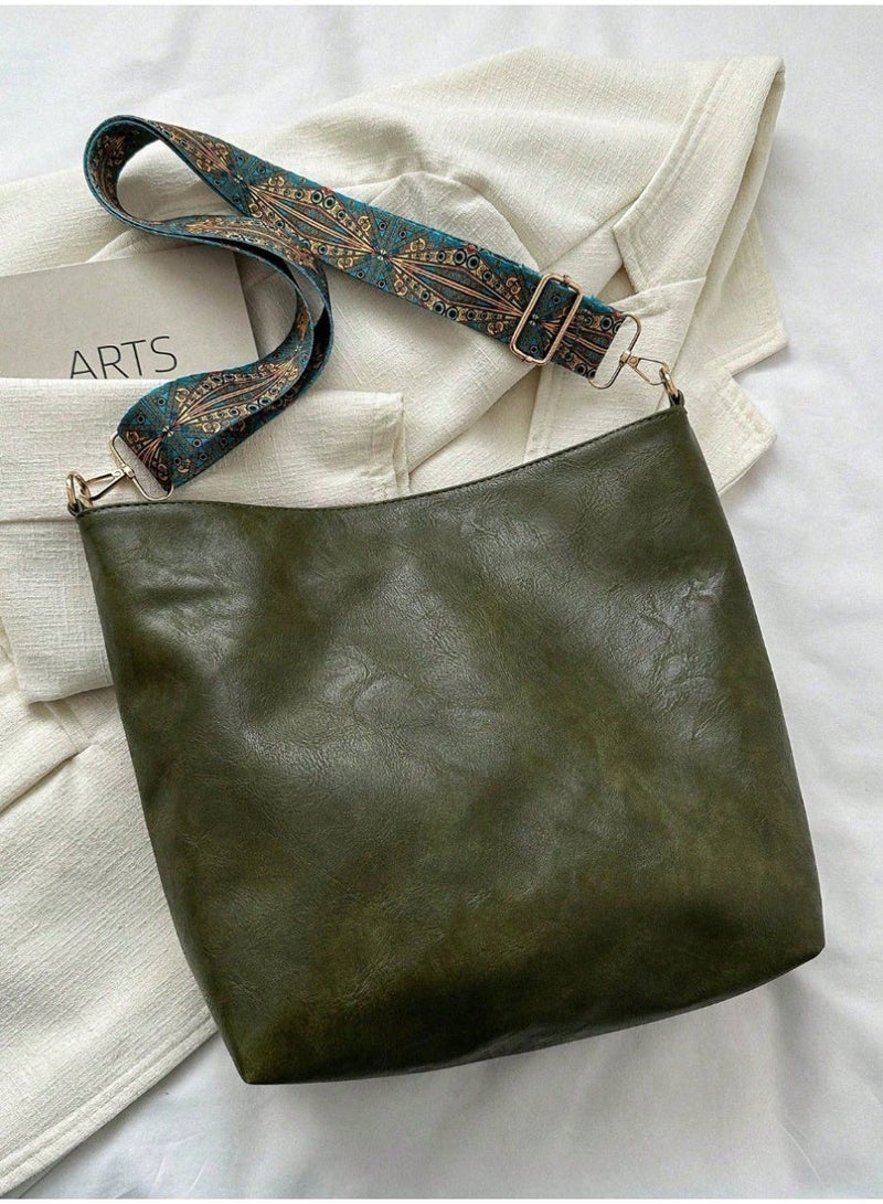 shein New Fashion Handbag, Shoulder Bag, Tote Bag, High-Quality Large Capacity Commuter Bucket Bag For Women - Image 3