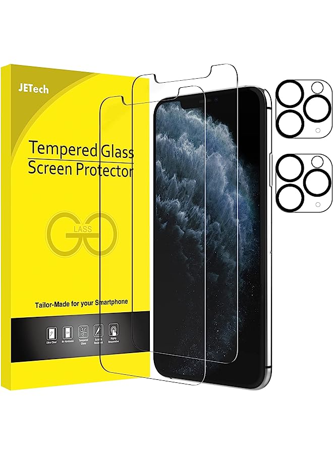 Jetech Screen Protector For Iphone 11 Pro Max 6.5-Inch With Camera Lens Protector, Tempered Glass Film, 2-Pack Each - Image 1