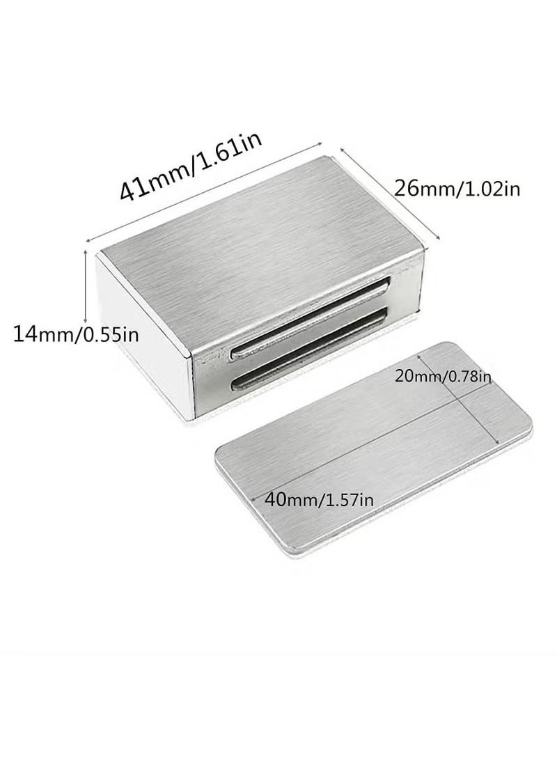 4 Pack Magnetic Door Locks Strong Cabinet Door Magnetic Lock Stainless Steel Kitchen Magnetic Lock - Image 3