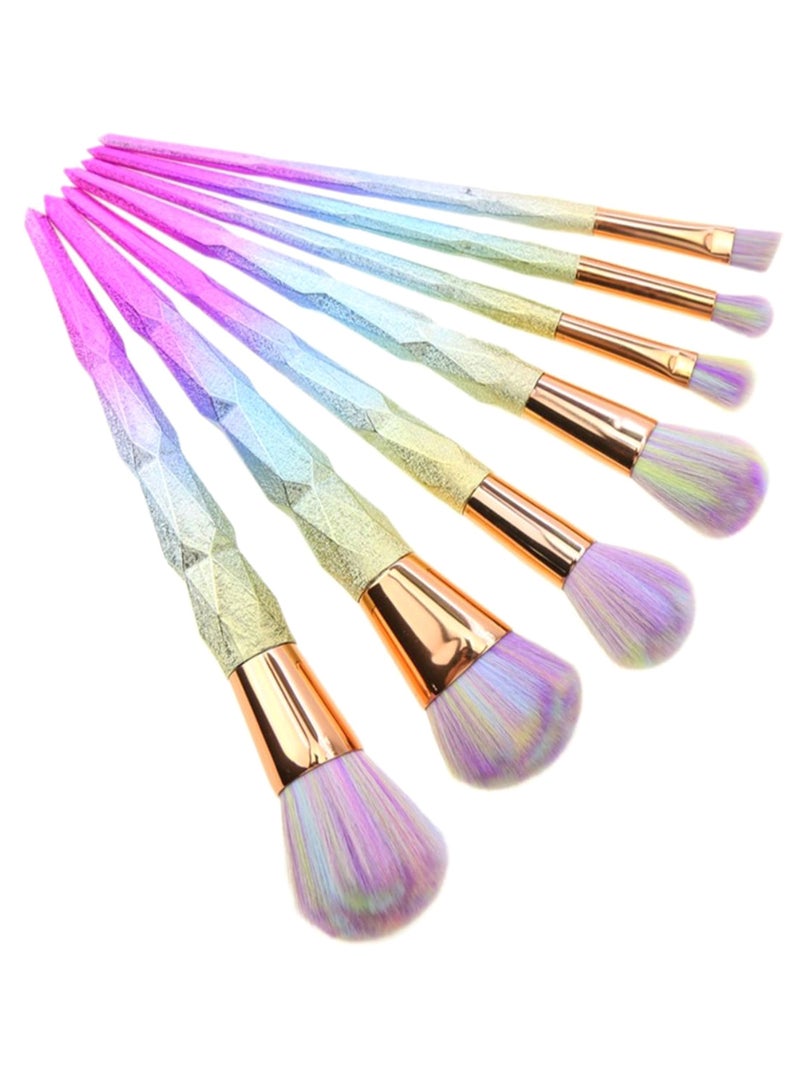 طقم فرشاة مستحضرات تجميل 7 قطع متعدد الألوان - Image 2