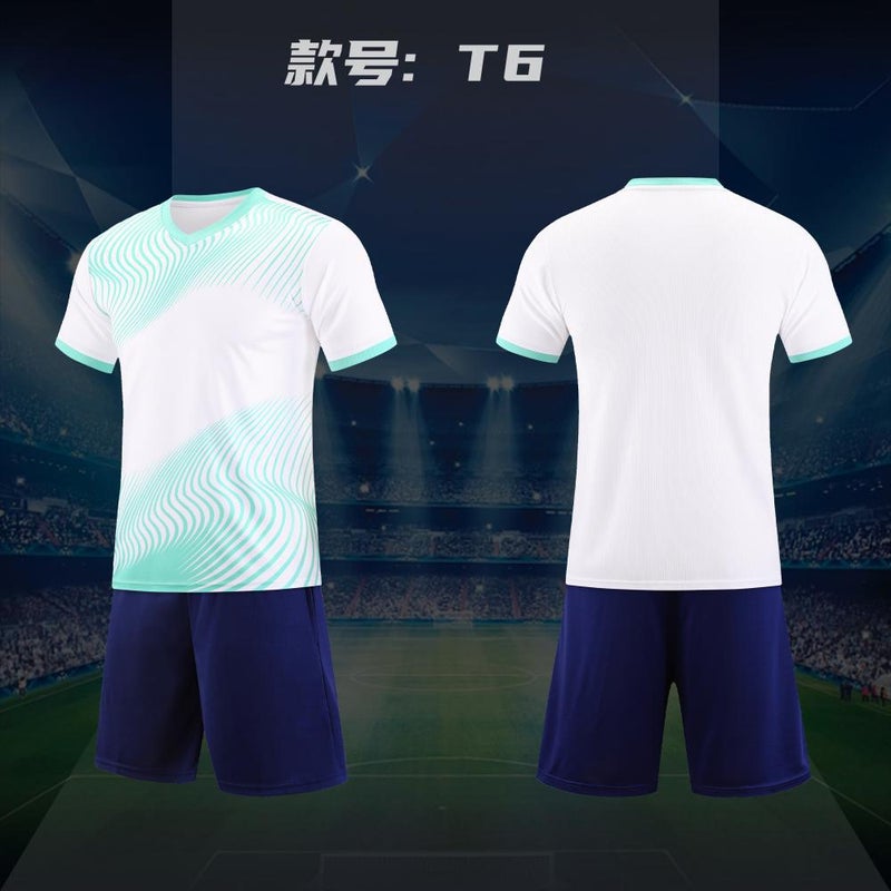 Generic 2024 New Soccer Kit Custom Number Mens Short-Sleeve Kids white single clothes 