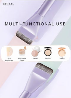 OCHEAL Flat Foundation Brush for Liquid Makeup,Ultra Thin Liquid Foundation Brush Premium Makeup Face Brush for Blending, Cream, Thin Foundation Brush Makeup Tool Face Foundation Flat Brush-purple  - Image 4