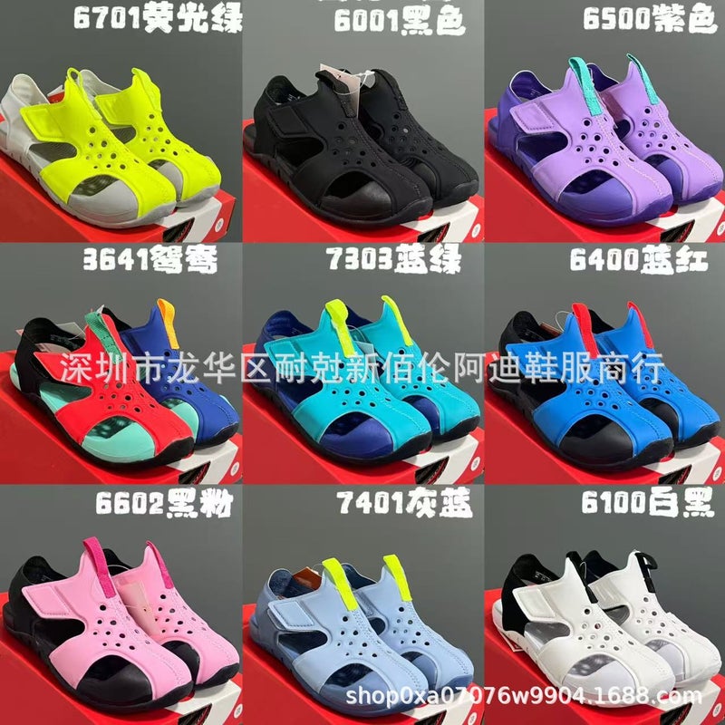 New Putian Airplane Wing Sandals Men'S And Women'S Foot Protection Hole Shoes Summer Water Treading Velcro Shoes Children'S Shoes - Image 2