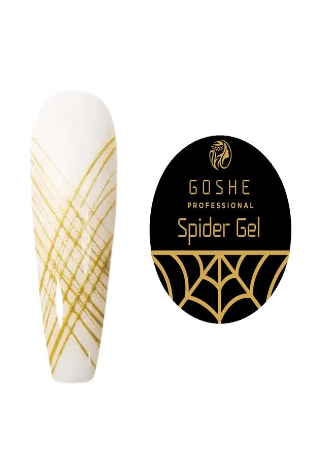 Goshe GOLDEN color Spider Gel | Painting Elastic Drawing Spider Gel for Nail Art | Soak off UV LED Nail Gel | Drawing Nail Gel for Line, DIY Nail Art Manicure with Brushes