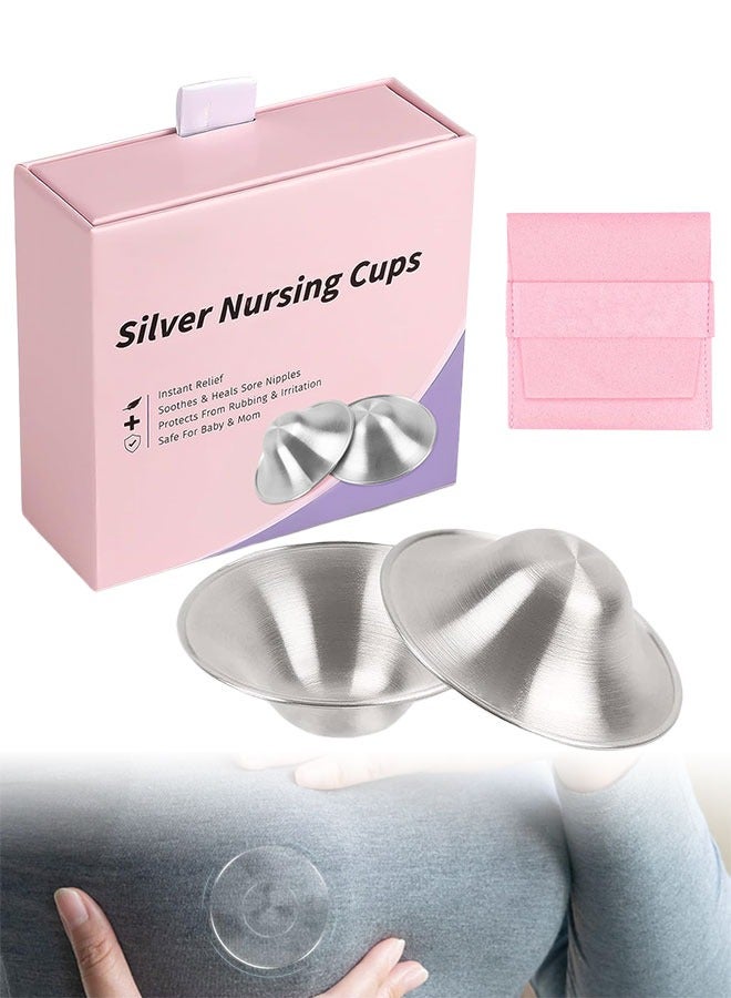Sharpdo 925 Silver Nipple Shields, Breast Shields for Nursing Newborns, Nipple Covers to Protect Nursing Nipples - Image 1