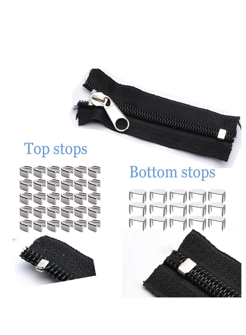 Zipper Pull Replacement Zipper Slider, Zipper Repair Kit, Fix Zipper Repair Kit for Repairing Coats, Jackets, Metal Plastic, and Nylon Coil Zippers 57 Pcs  - Image 4