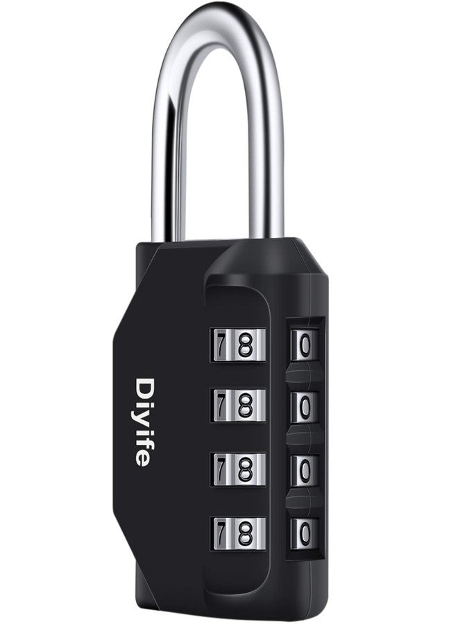 Diyife Combination Padlock, Diyife 4 Digit Locker Lock Weatherproof Lock Outdoor Combination Lock for School Gym Locker,Toolbox, Fence, Hasp, Cabinet(Black) - Image 1