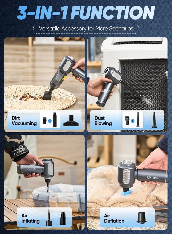 SakerPlus Car Vacuum Cleaner- SW106 (Metal Grey) - Image 3