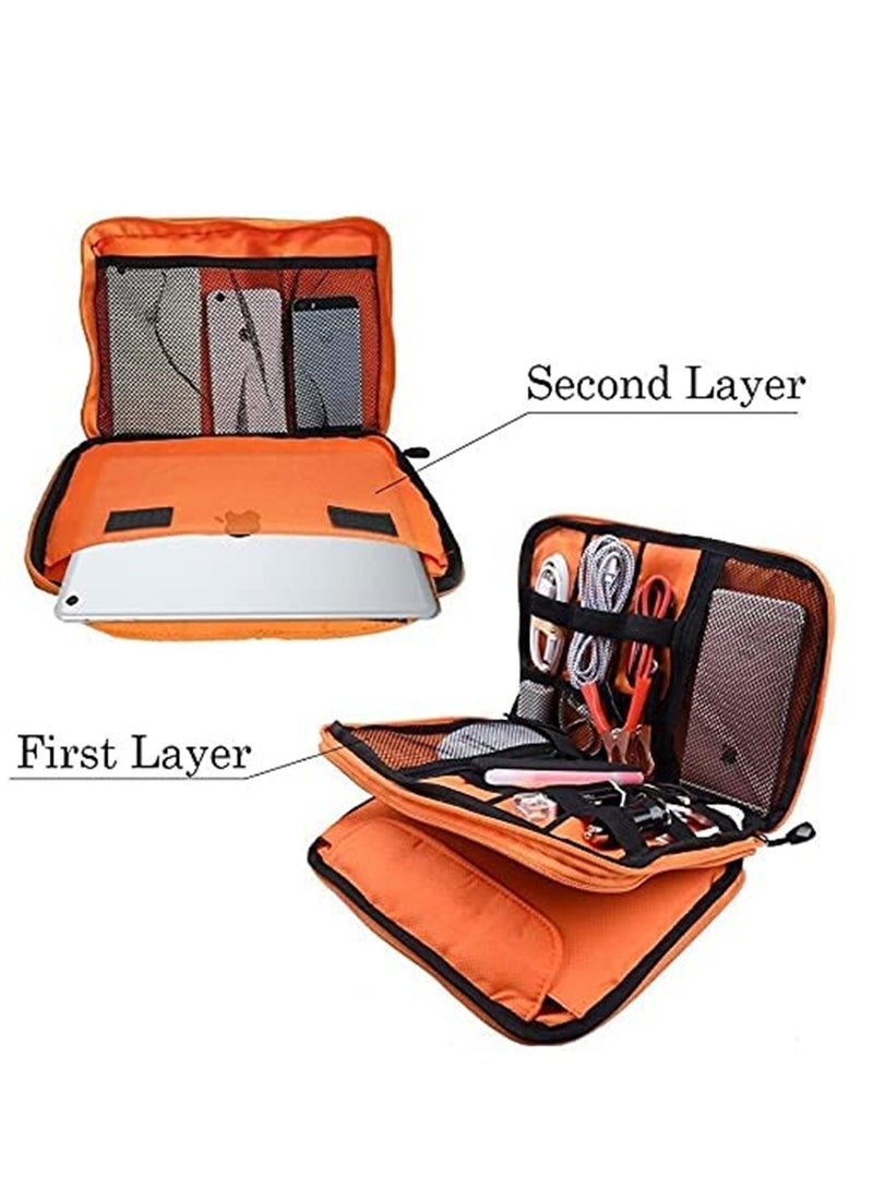 Double Layer Electronic Travel Gadget Bag Cord Organizer Case for USB Cable/SD Card/Hard Drive/Charger/Phone and More (Grey)  - Image 5