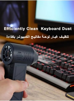 LKTOCAFT Portable Mini Jet Air Blower with Flashlight, Electric Air Duster 4 Adjustable Speed Mode, 130000 RPM Powerful Jet Dry blower for Clean the Car, Keyboard, PC Case  - Image 5