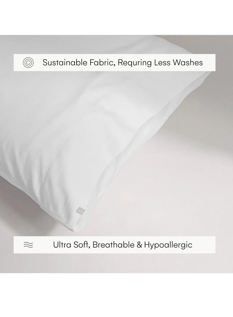 Silvon Silvon Premium Pillow case for Acne Prone Skin-Silver Infused Smart Fabric -No Odor and Acne-Causing Bacteria - Breathable & Ultra Soft Supima Cotton (Standard, White)  - Image 4