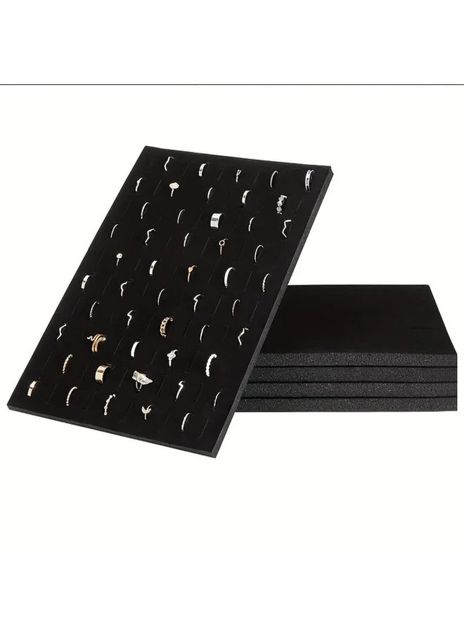4pcs Hole Sponge Ear Stud Finger Ring Storage Tray Stackable Jewelry Organizer For Drawer Display - Image 1
