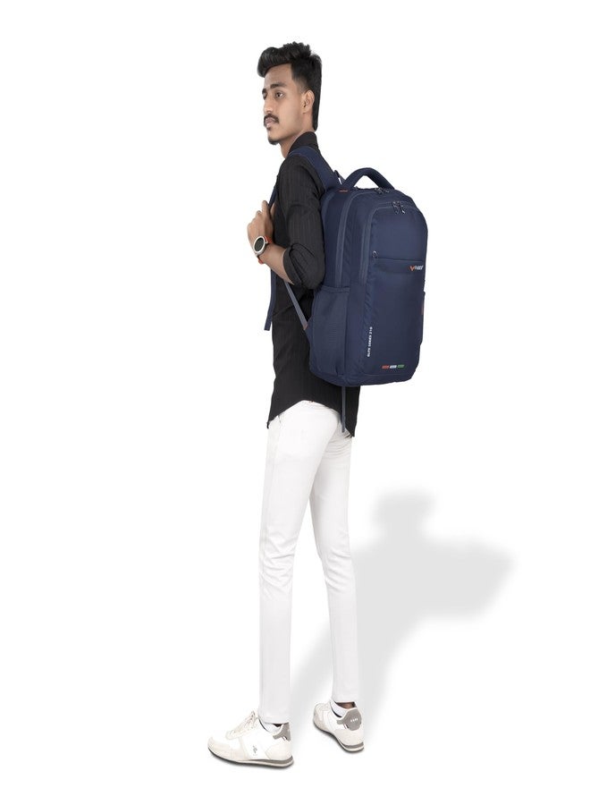 FABCO S-210 Backpack Bag for Men and Women with 3 Compartments, Laptop Sleeve and Organizer Pocket, Soft Padded Back School College Office Travel Backpack Blue Color - Image 2