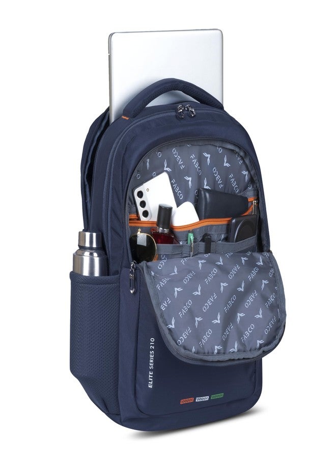 FABCO S-210 Backpack Bag for Men and Women with 3 Compartments, Laptop Sleeve and Organizer Pocket, Soft Padded Back School College Office Travel Backpack Blue Color - Image 4