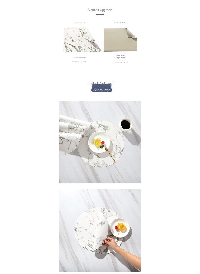 NIBEMINENT 2pcs Marbled Pvc Leather Western Food Heat Insulation Mat  - Image 2