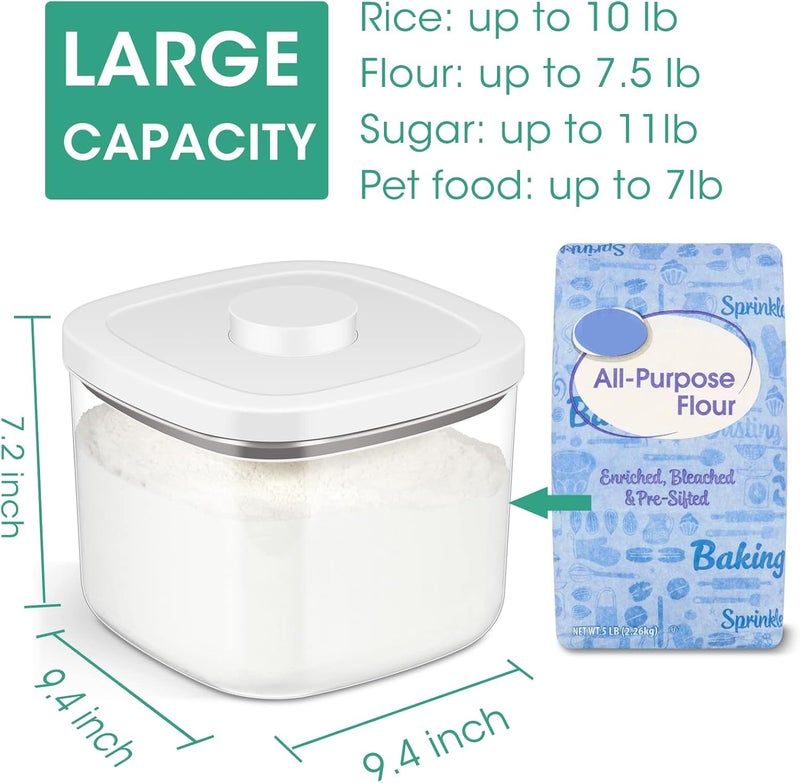 TBMAXS Airtight Rice Container 10 Lbs, Clear Plastic Food Storage Container Bin For Flour Sugar, Dry Food Holder with Easy Locking Lid for Kitchen Pantry Organization and Storage - Image 2