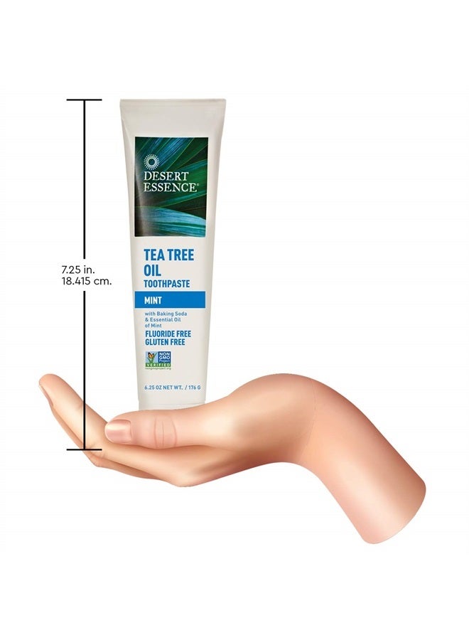 Desert Essence Tea Tree Oil Toothpaste - Mint - 6.25 Oz - Refreshing Taste - Deep Cleans Teeth & Gums - Helps Fight Plaque - Sea Salt - Pure Essential Oil - Baking Soda - Promotes Healthy Mouth - Image 4