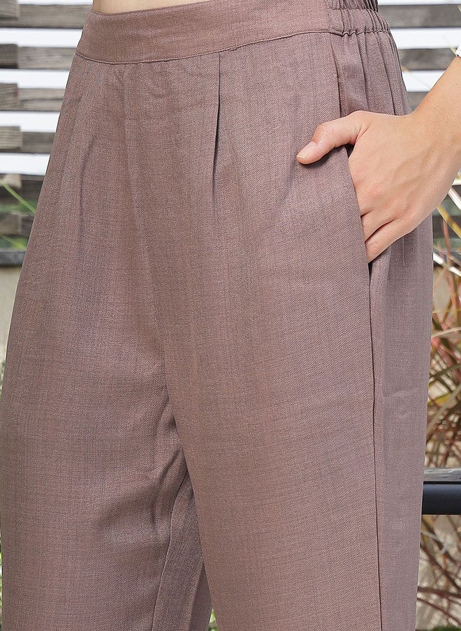 PlusS Embroidered Cotton Shirt And Trousers Co-Ords For Women - Image 3