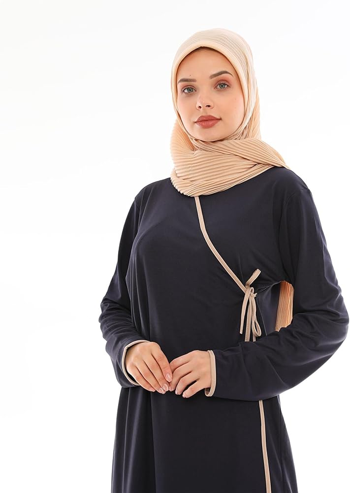 Women's Side Tied Prayer Abaya Full Length Modest Islamic Dress for Daily and Religious Wear