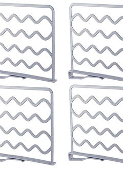 Excefore Practical Shelf Dividers, 4 Pieces Wardrobe Partition Shelves in Grey, Space-Saving Wardrobe Storage Solution and Towel Rack for Organizing  - Image 2