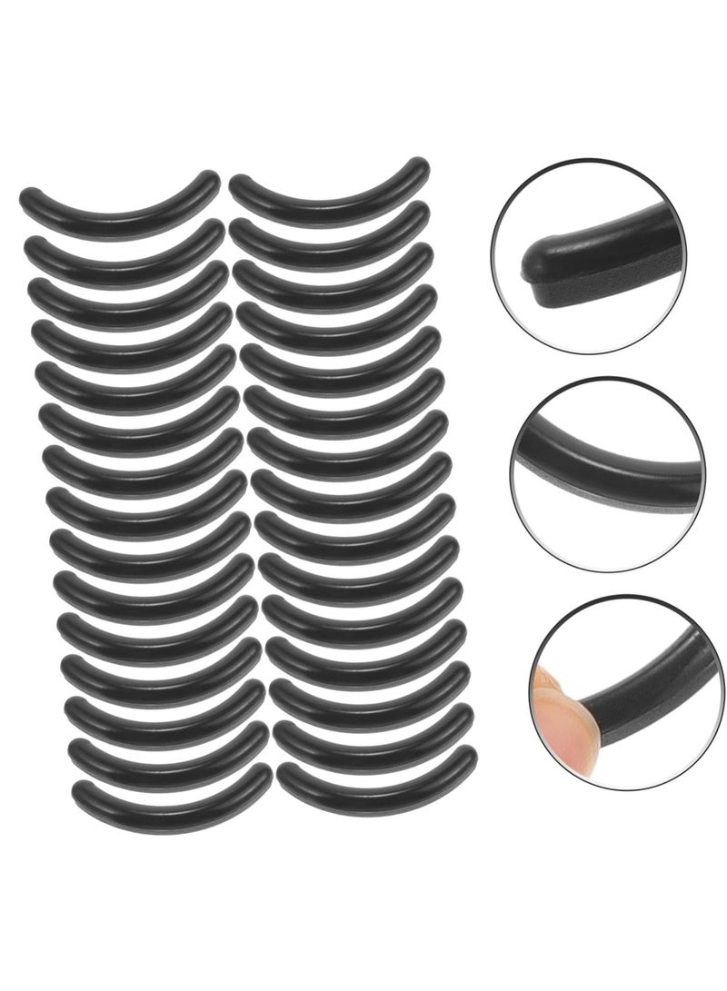 GlamKit 30Pcs Eyelash Curler Replacement Rubber Pads Universal Soft Silicone Refill Strips High Elastic Anti-Slip Curved Spare Cushion Inserts for Most Standard Metal Lash Curlers, Eyelash Curler Not Included - Image 2
