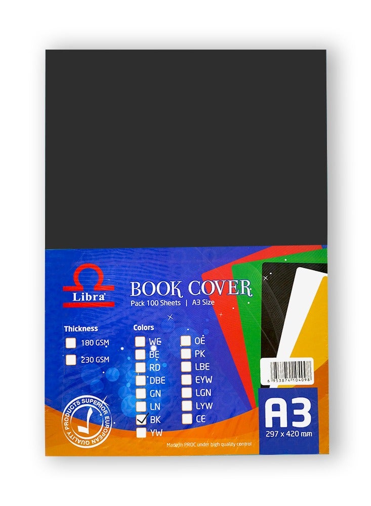 Libra Embossed Leather Board A3 230gsm Black 100 SHEET - Image 2