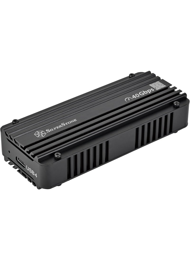 SilverStone SilverStone Technology MS1240G USB 4 NVMe M2 SSD Enclosure with Active Cooling SSTMS12B40G  - Image 1