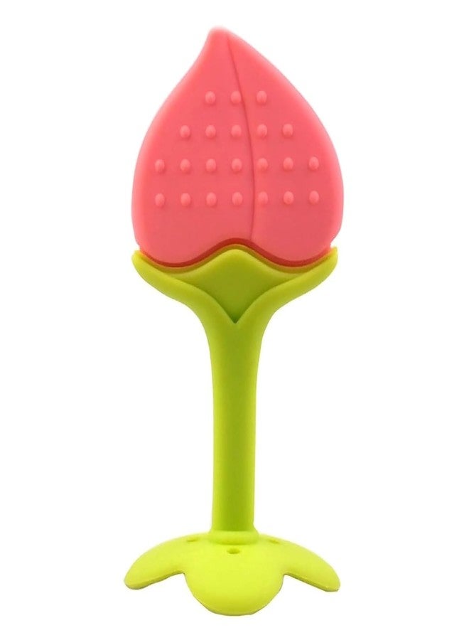 ProKart Baby Soft Fruit Teething Toys for Babies 0-12 Months | BPA Free Silicone Teether Soft & Safe Gum Relief Toy | Newborn Infant Baby Teethers Freezer Safe Baby Teether Toys (Pink, Pack of 5)