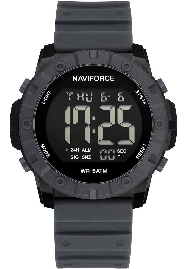 NAVIFORCE Fumed Silica Strap Multifunctional Digital LCD Wrist Watch For Men NF7110 B/GY/GY  - Image 1