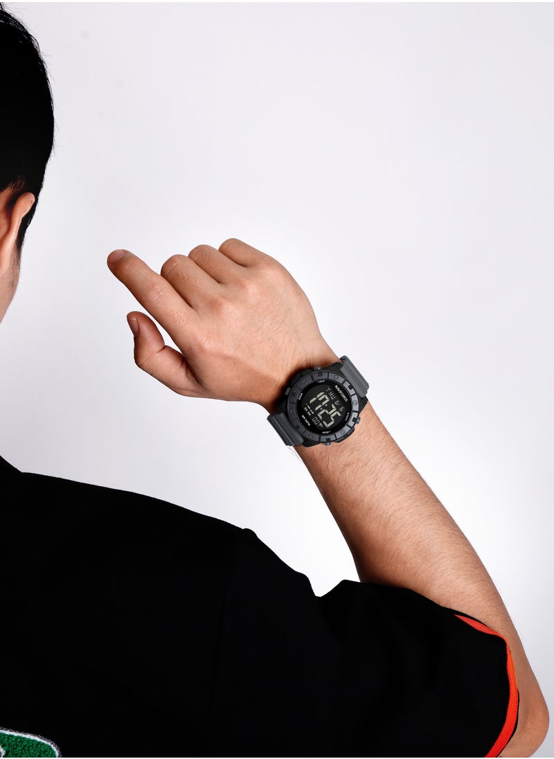 NAVIFORCE Fumed Silica Strap Multifunctional Digital LCD Wrist Watch For Men NF7110 B/GY/GY  - Image 4