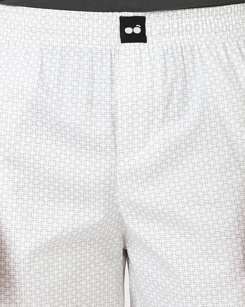bewakoof Men's White All Over Printed Boxers