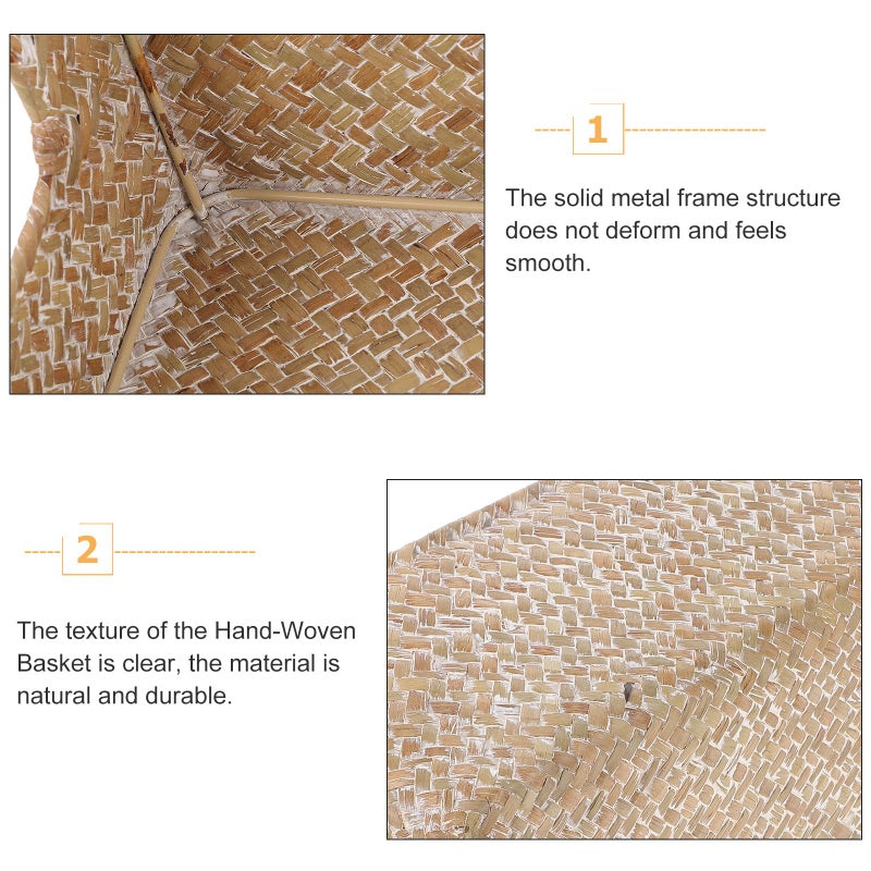 Light Straw Woven Bread Basket 30x20x10cm Multi Function Kitchen Storage Container - Image 4