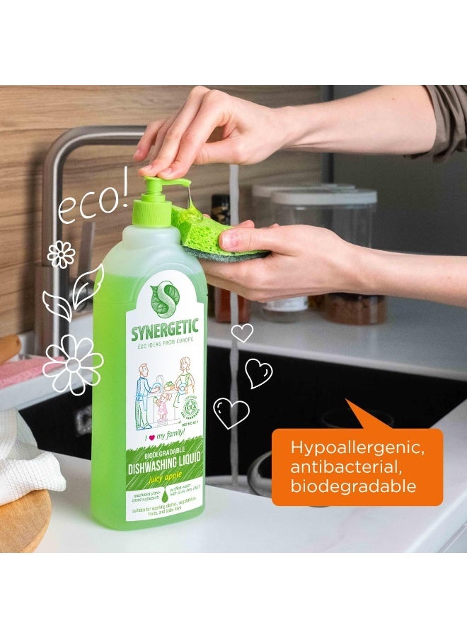 SYNERGETIC Biodegradable Dishwashing Liquid, Apple 1 Liter - Image 4