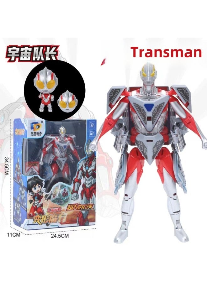 Children's Transformation Cube Toy Genuine Cool Transformation Man Mecha Cube Suit Robot Boy Gift Wholesale-Color: Red Giant + Red Q Doll * 1 - Image 1