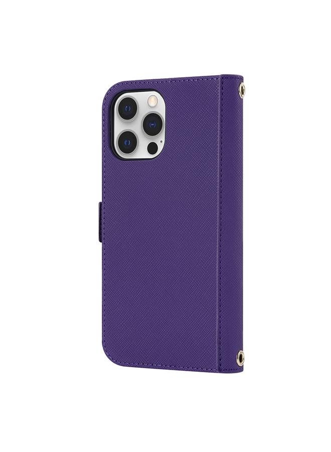 اس-توب جراب هاتف iPhone 12 Pro Max مصنوع من الجلد مع حبل متقاطع - Image 3