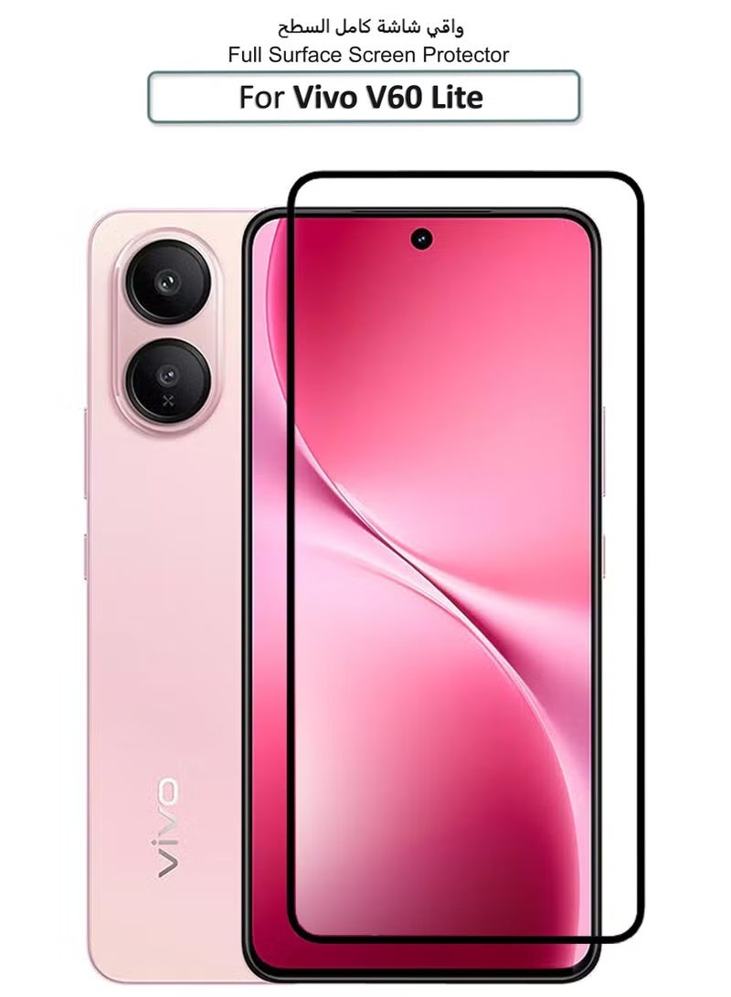 يويو تيك واقي شاشة Vivo V60 Lite 6.77 بوصة 2025، عالي الدقة، صلابة 9H، مقاوم للخدش، خالٍ من الفقاعات وسهل التركيب، مصنوع من الزجاج المقوى - Image 1