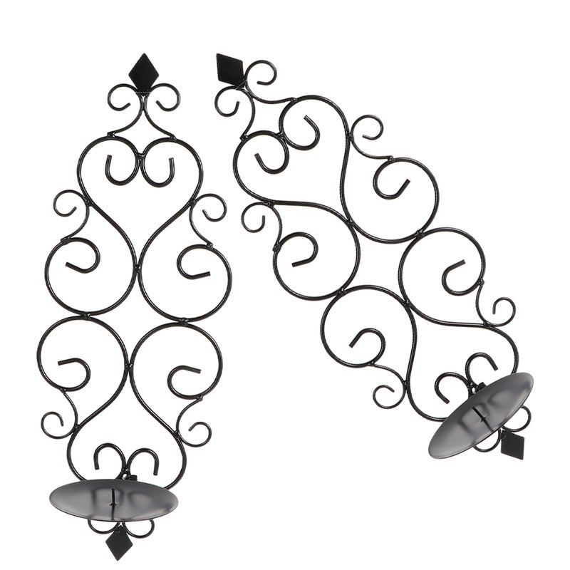 2pcs Iron Art Wall Mounting Candle Holder Candle Holder Candlestick Holder for Living Room - Image 1